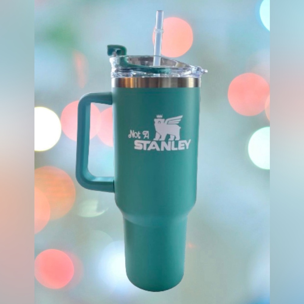 New 40oz travel mug with straw, vinyl design (Not a Stanley)